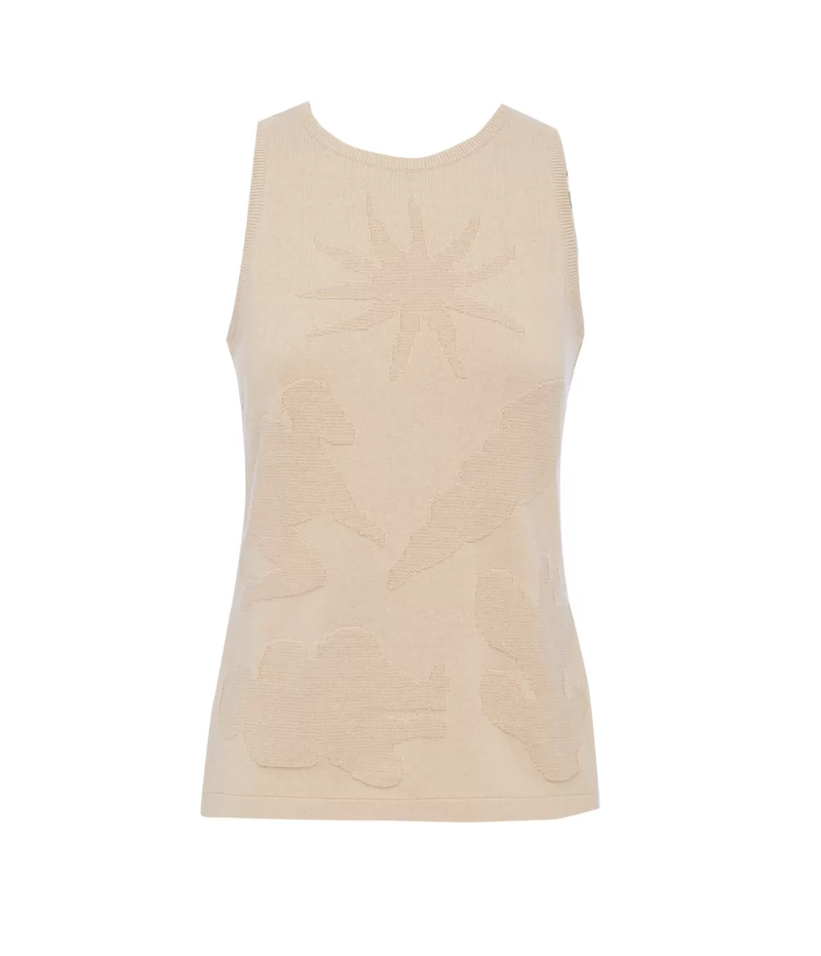 Albus Lumen High Neck Knit Singlet in Sand Best