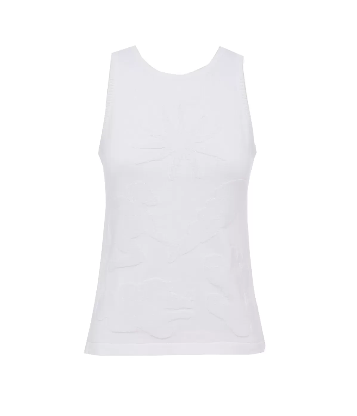 Albus Lumen High Neck Knit Singlet in White Clearance