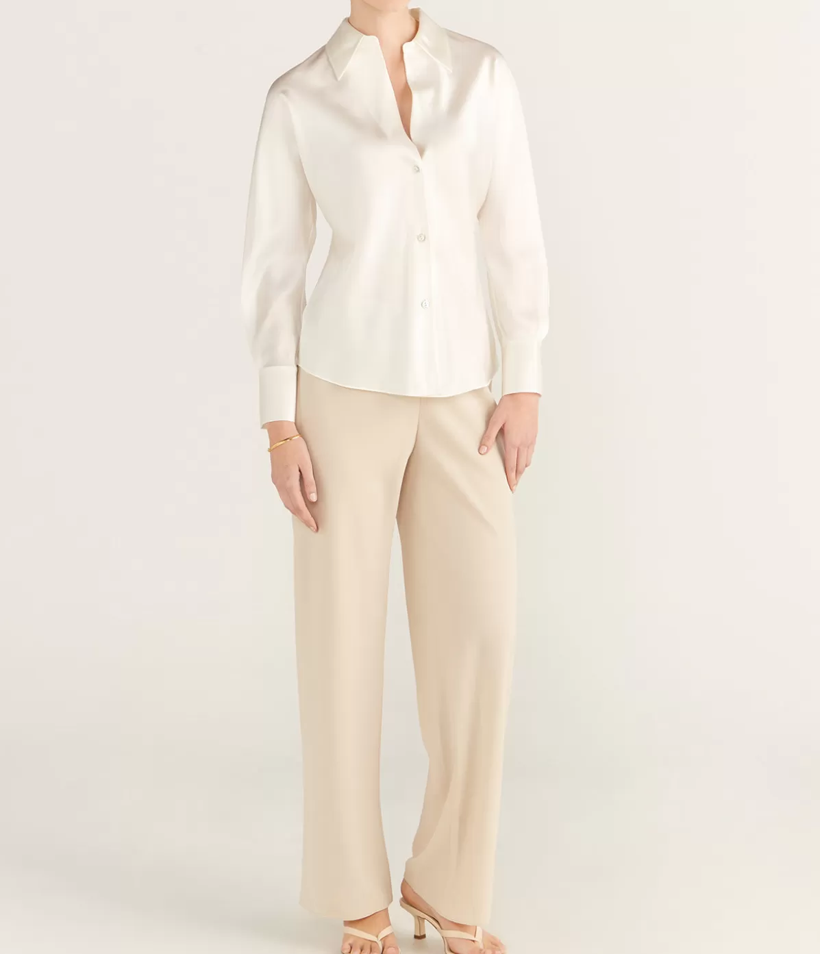 Vince High Waisted Bias Pant in Shell Clearance