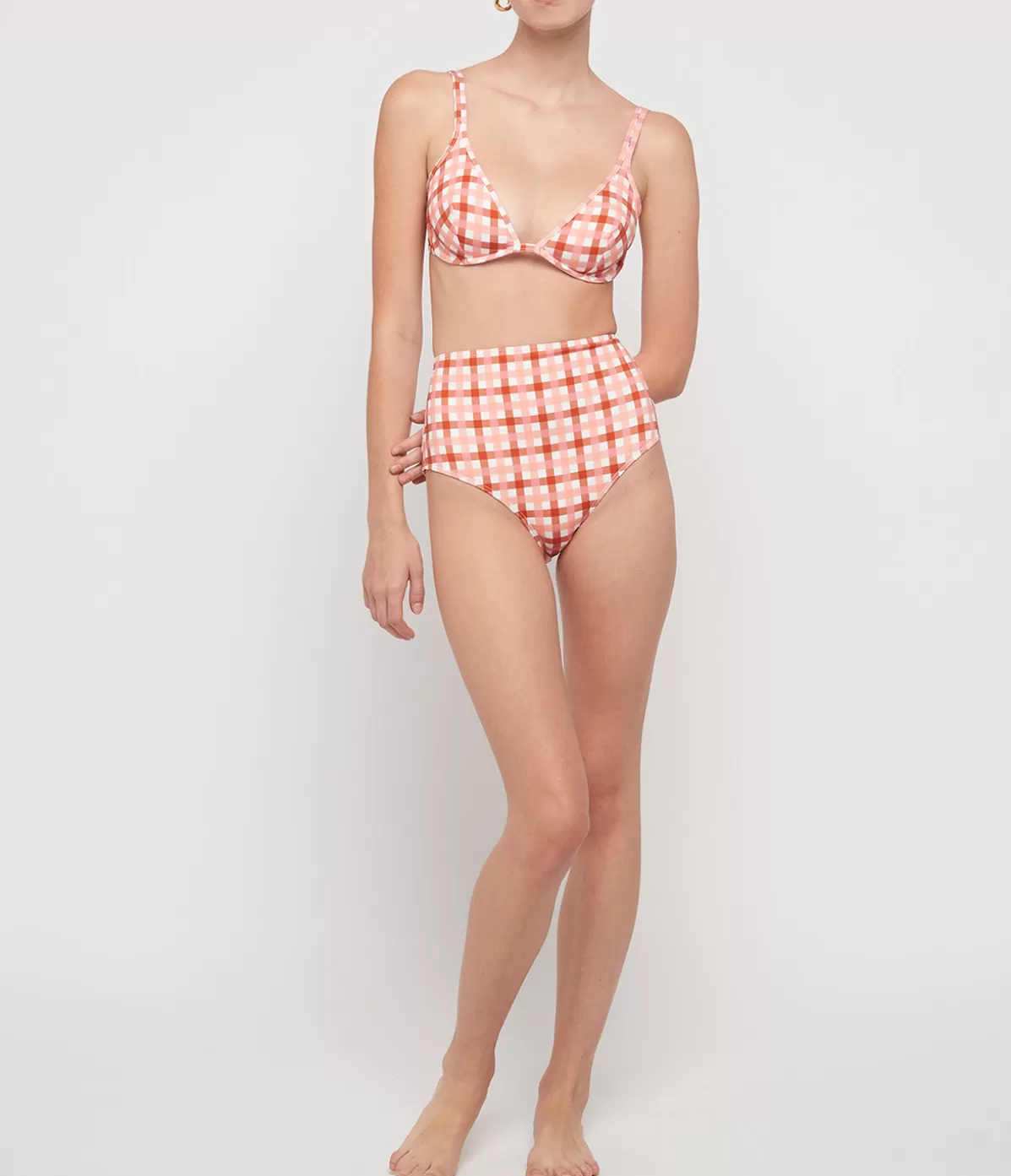 Ephemera High Waisted Pant in Grapefruit Gingham Best