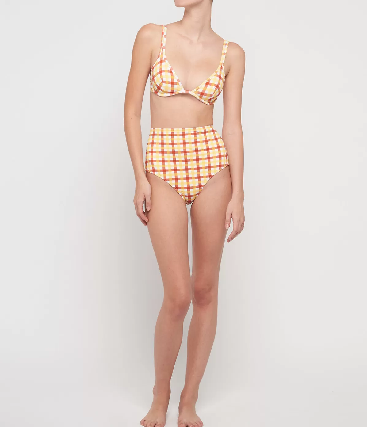 Ephemera High Waisted Pant in Pineapple Gingham Clearance