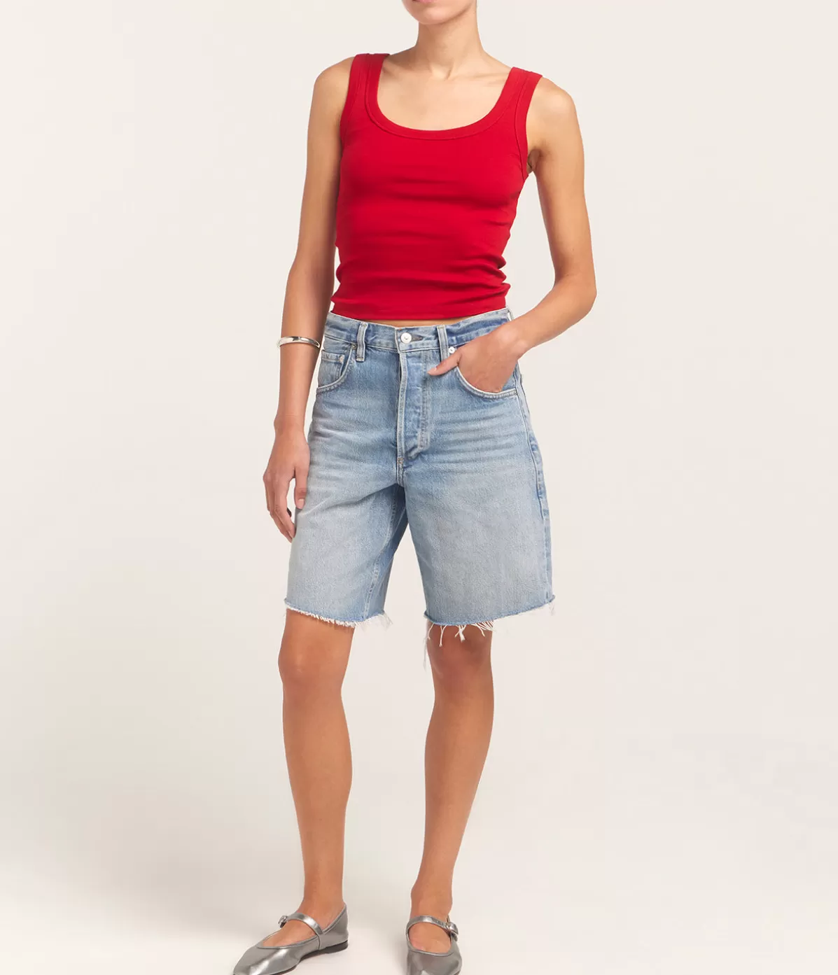 Flore Flore Hillie Scoop Neck Tank in Red Clearance