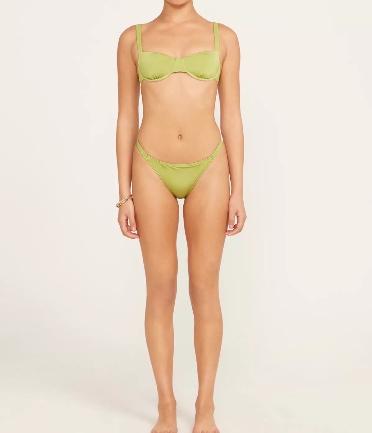 Peony Holiday Balconette Bikini Top in Pistachio Clearance