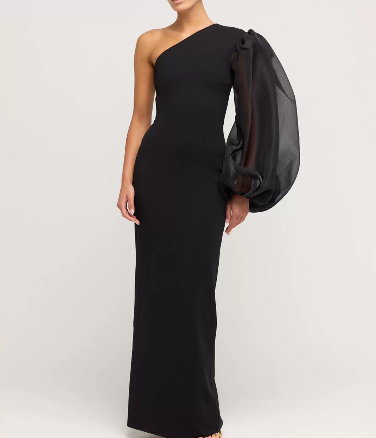 Solace London Hudson Crepe Knit Maxi Dress in Black Best Sale