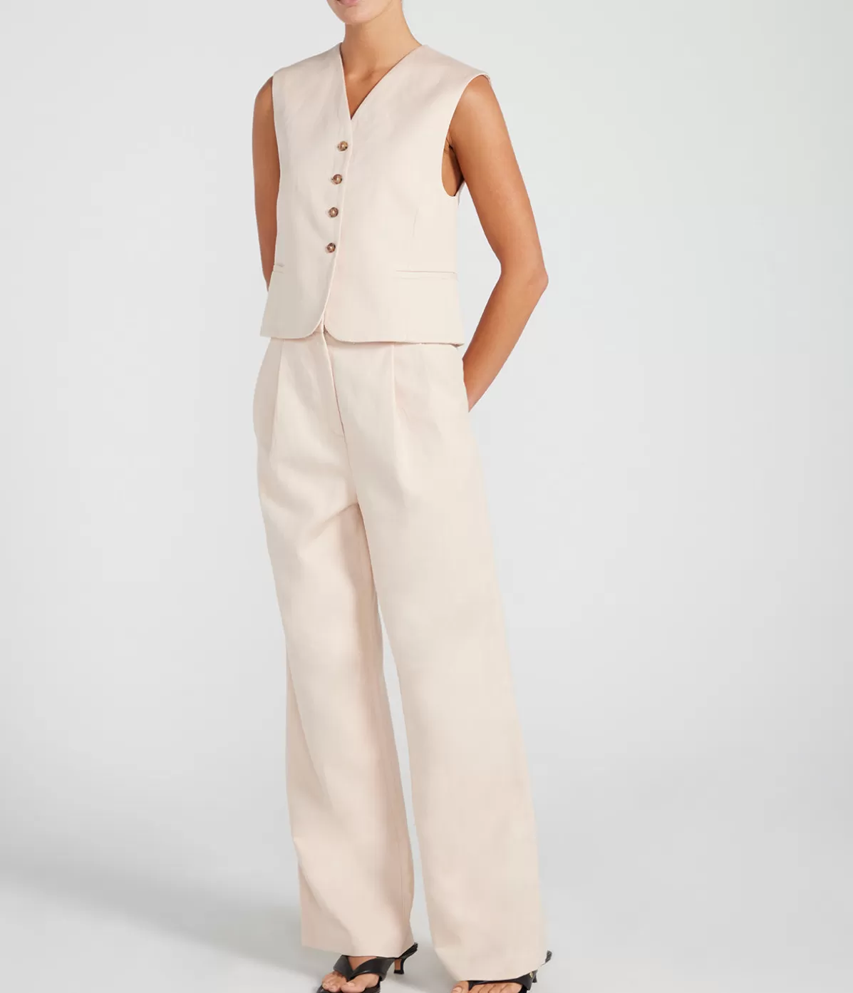 Loulou Studio Idai Tailored Pants in Cream Rose Best Sale