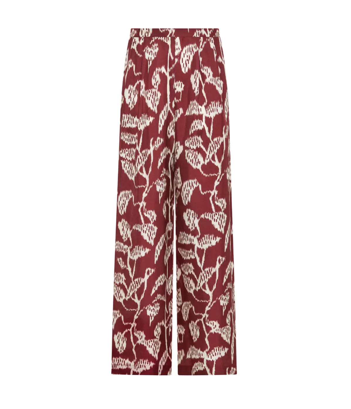 Asceno Isola Silk Trouser in Burgundy Vine Flash Sale