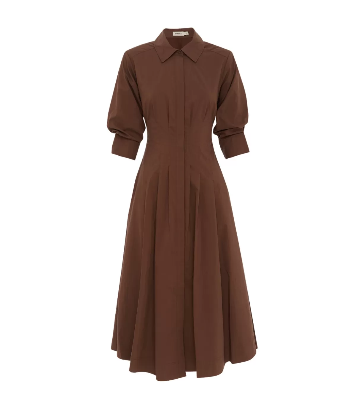 Simkhai Jazz Pintuck Midi Dress in Chocolate Store