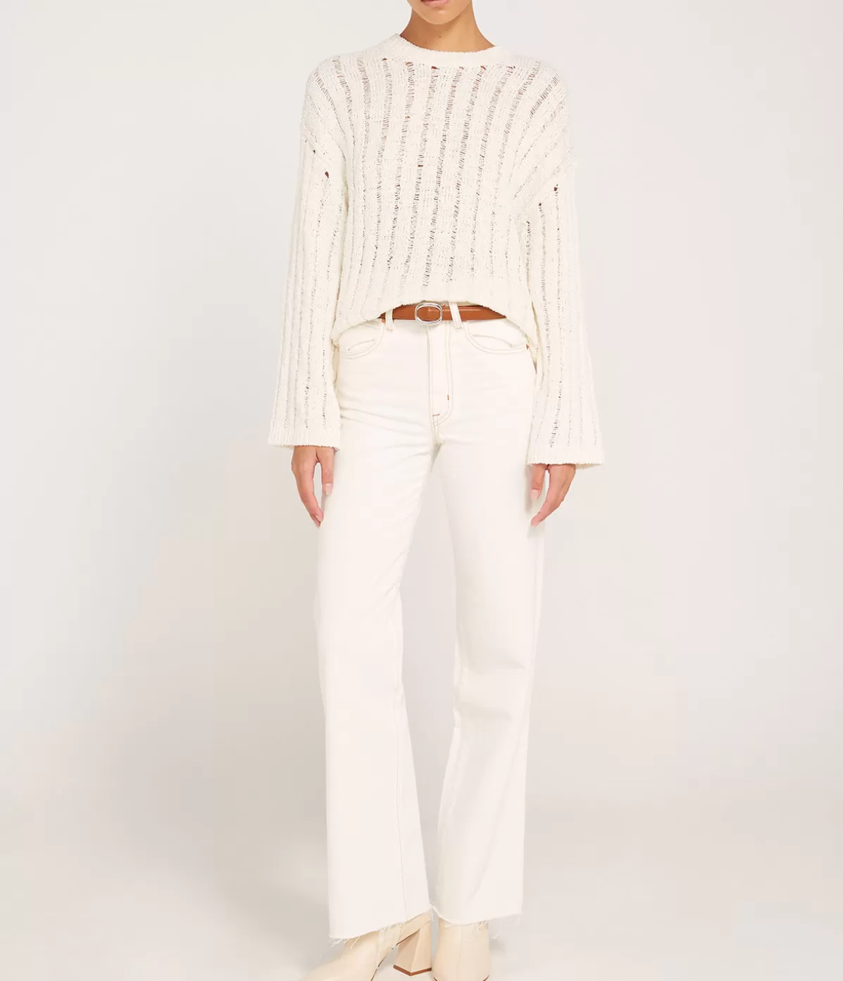 Samsoe Samsoe Julia Crew Neck Knit in Pristine Discount