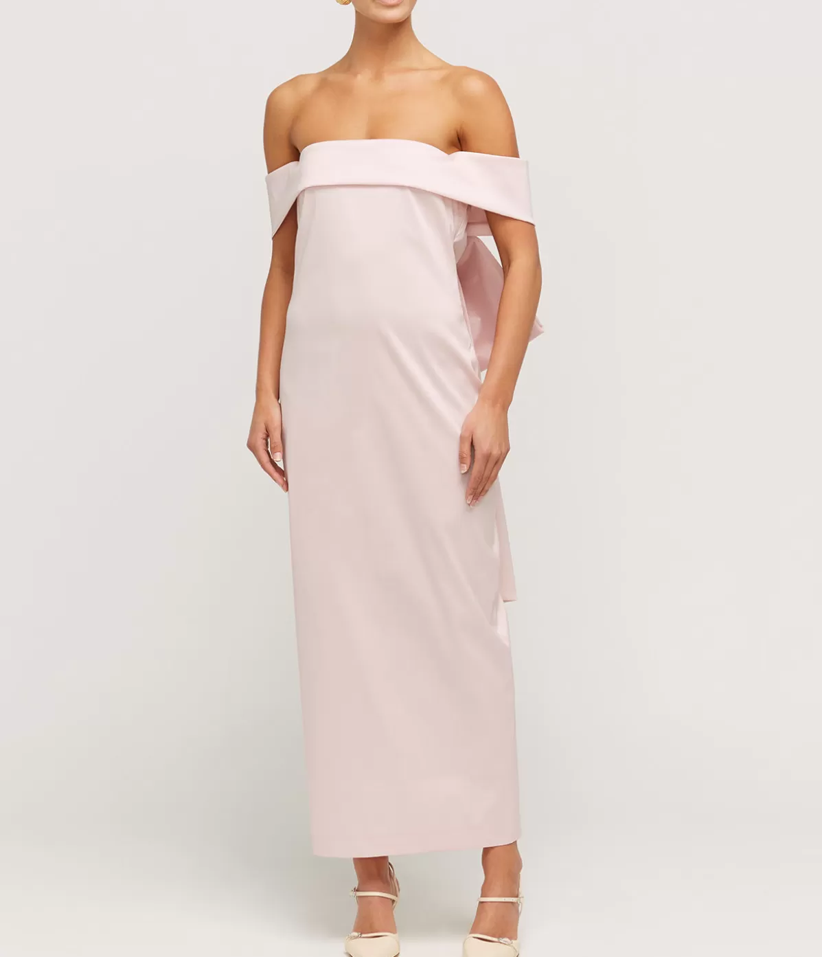 Bernadette Julia Strapless Midi Dress in Blush Pink Outlet