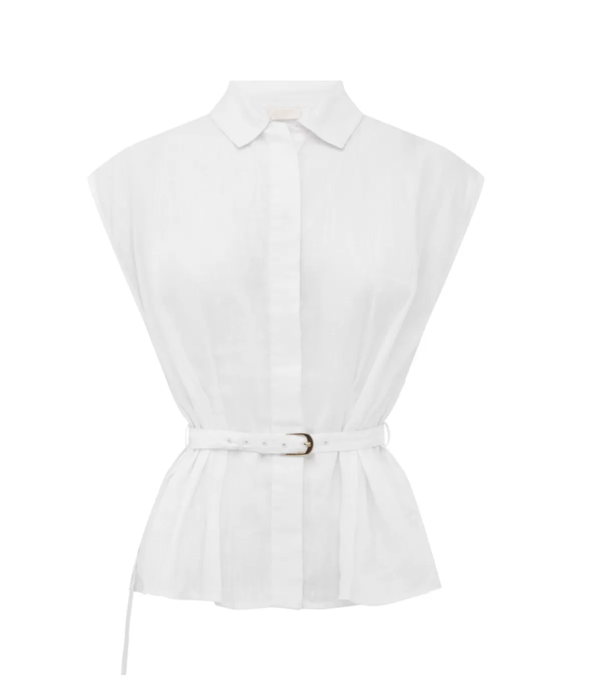 Posse Juno Belted Shirt in White Discount