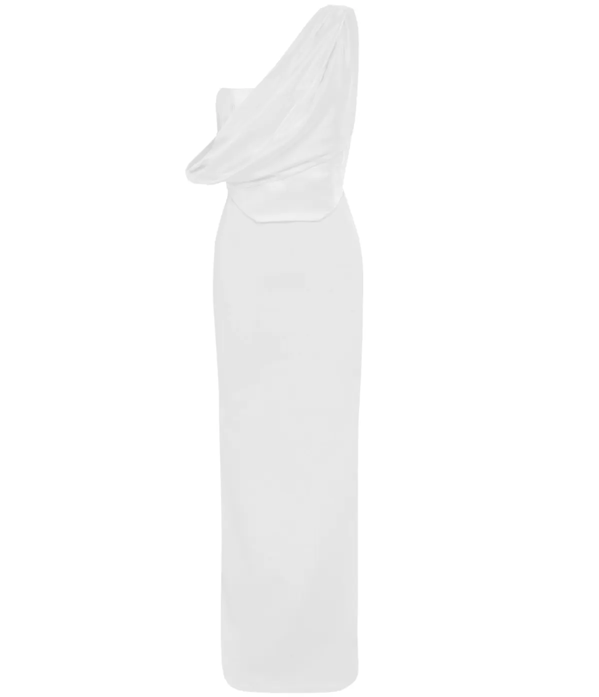 Solace London Kara Knit Satin Maxi Dress in Cream Flash Sale