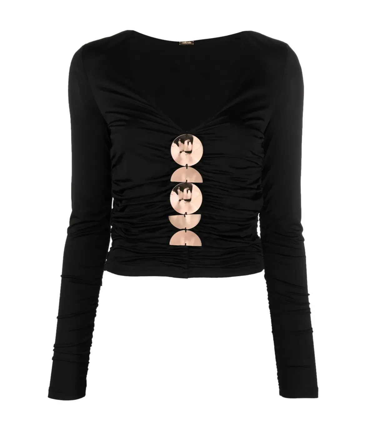 Cult Gaia Keira Long Sleeve Top in Black Fashion