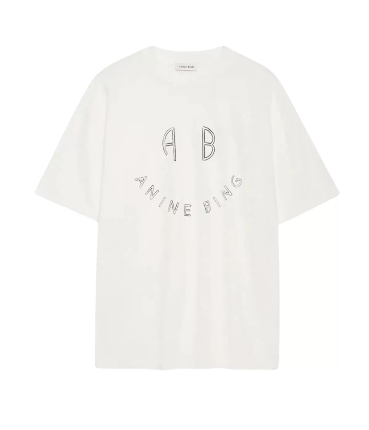 Anine Bing Kent Smiley Tee in Ivory Best