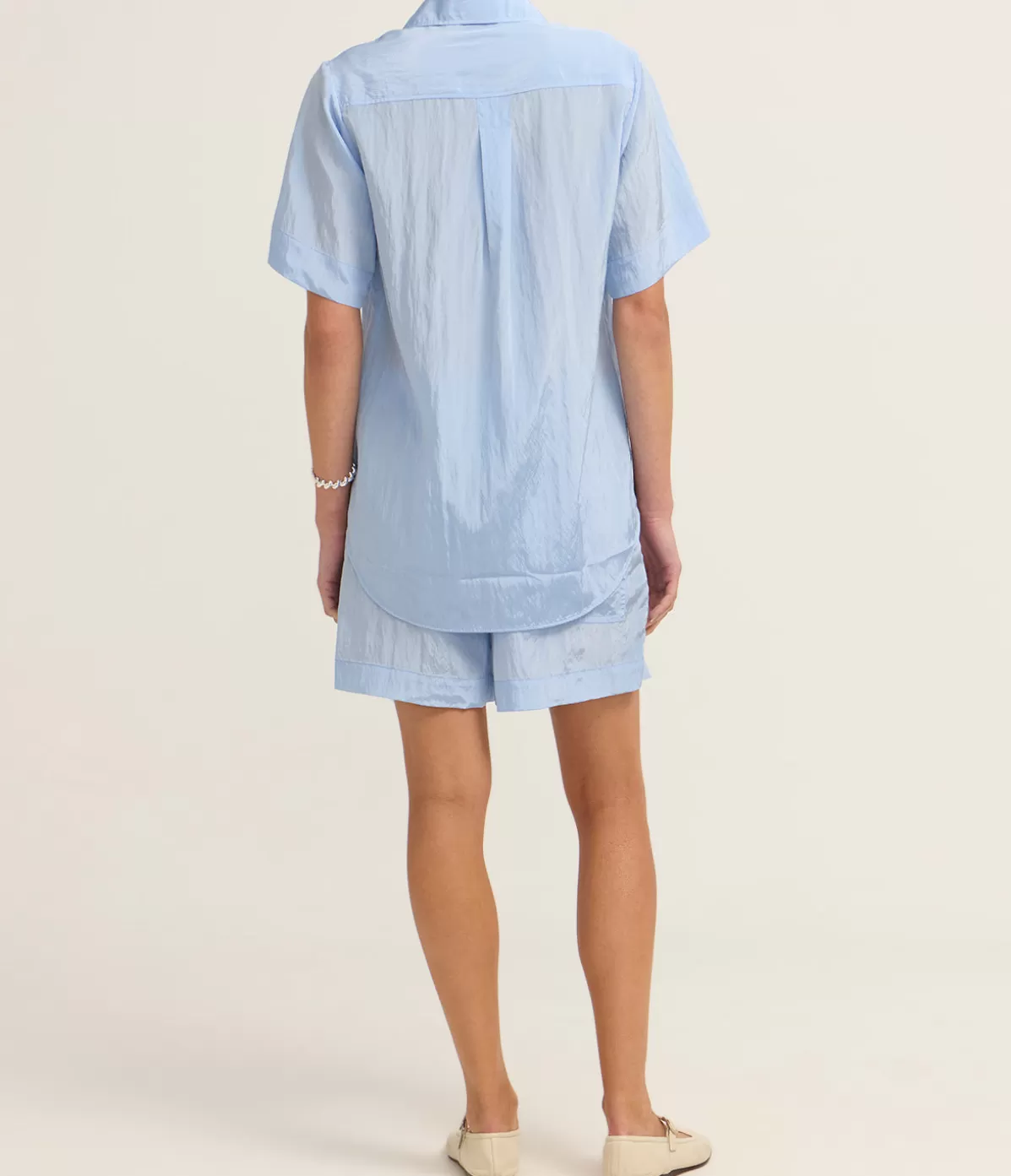 Lee Mathews Kiki Short Sleeve Shirt in Cornflower Hot
