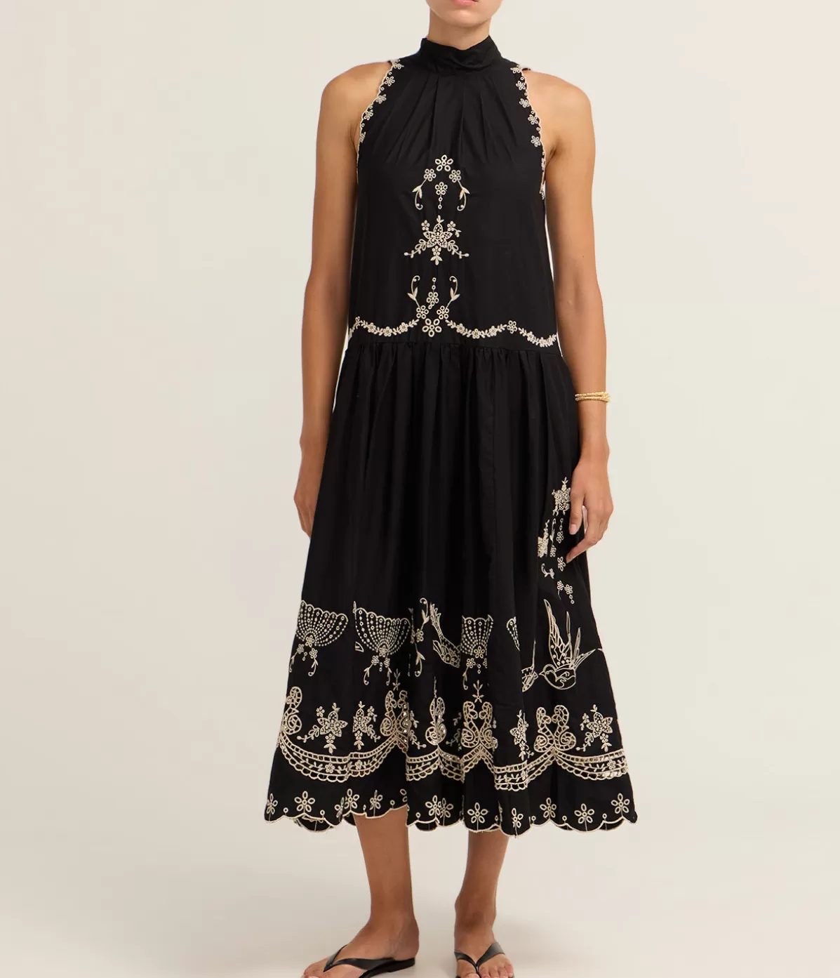 Sea NY Kingsley Embroidery Tank Dress in Black Online