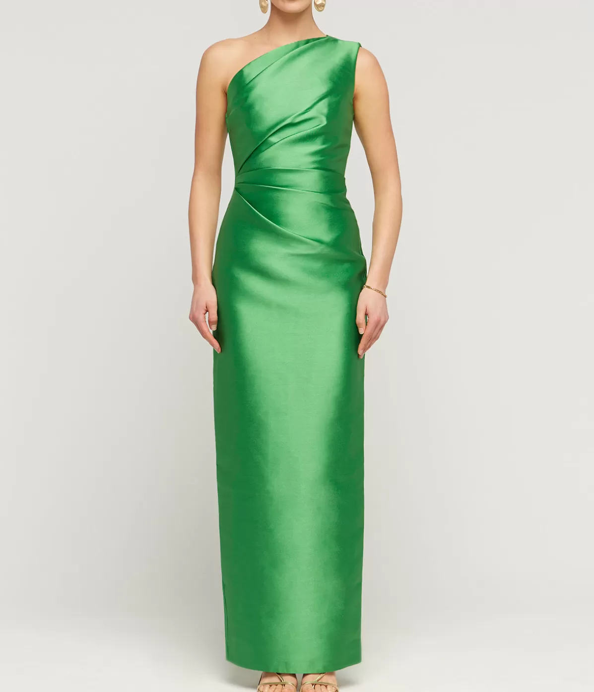 Solace London Kira Twill Maxi Dress in Bright Green Outlet