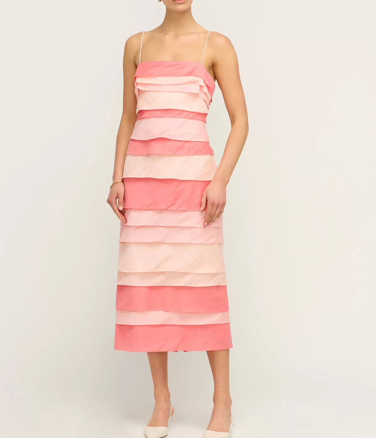 Acler Kirton Midi Dress in Pearl and Pink Sale