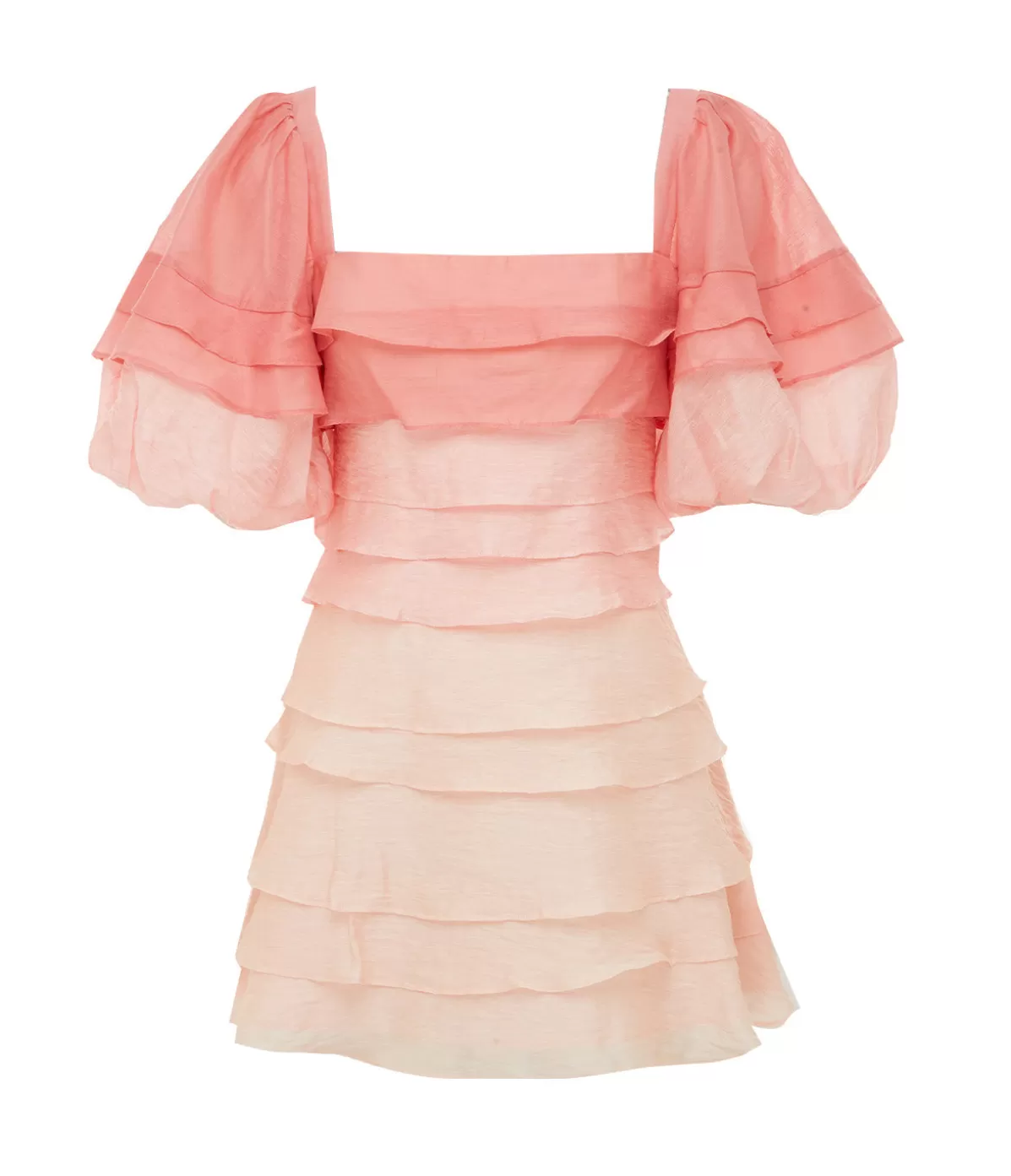 Acler Kirton Puff Sleeve Mini Dress in Pearl and Pink Store