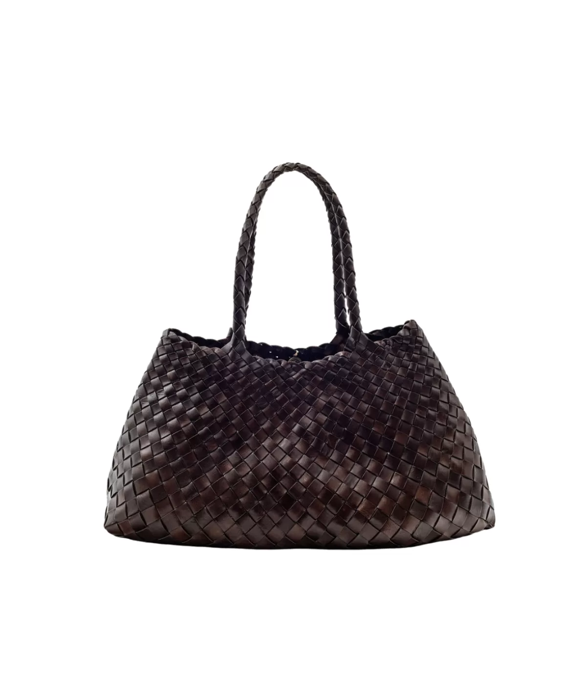 Dragon Diffusion Large Santa Croce Leather Bag in Dark Brown Clearance