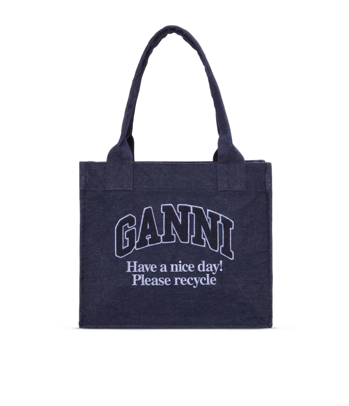 Ganni Large Shopper Bag in Denim Clearance