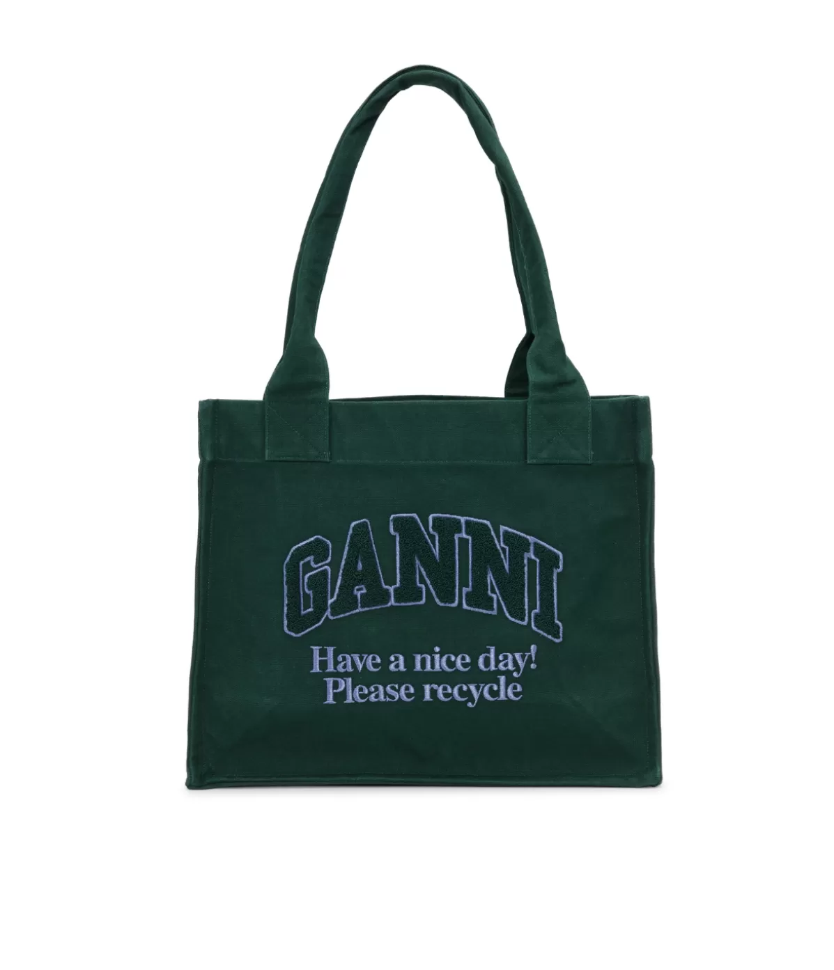 Ganni Large Shopper Bag in Forest Fashion