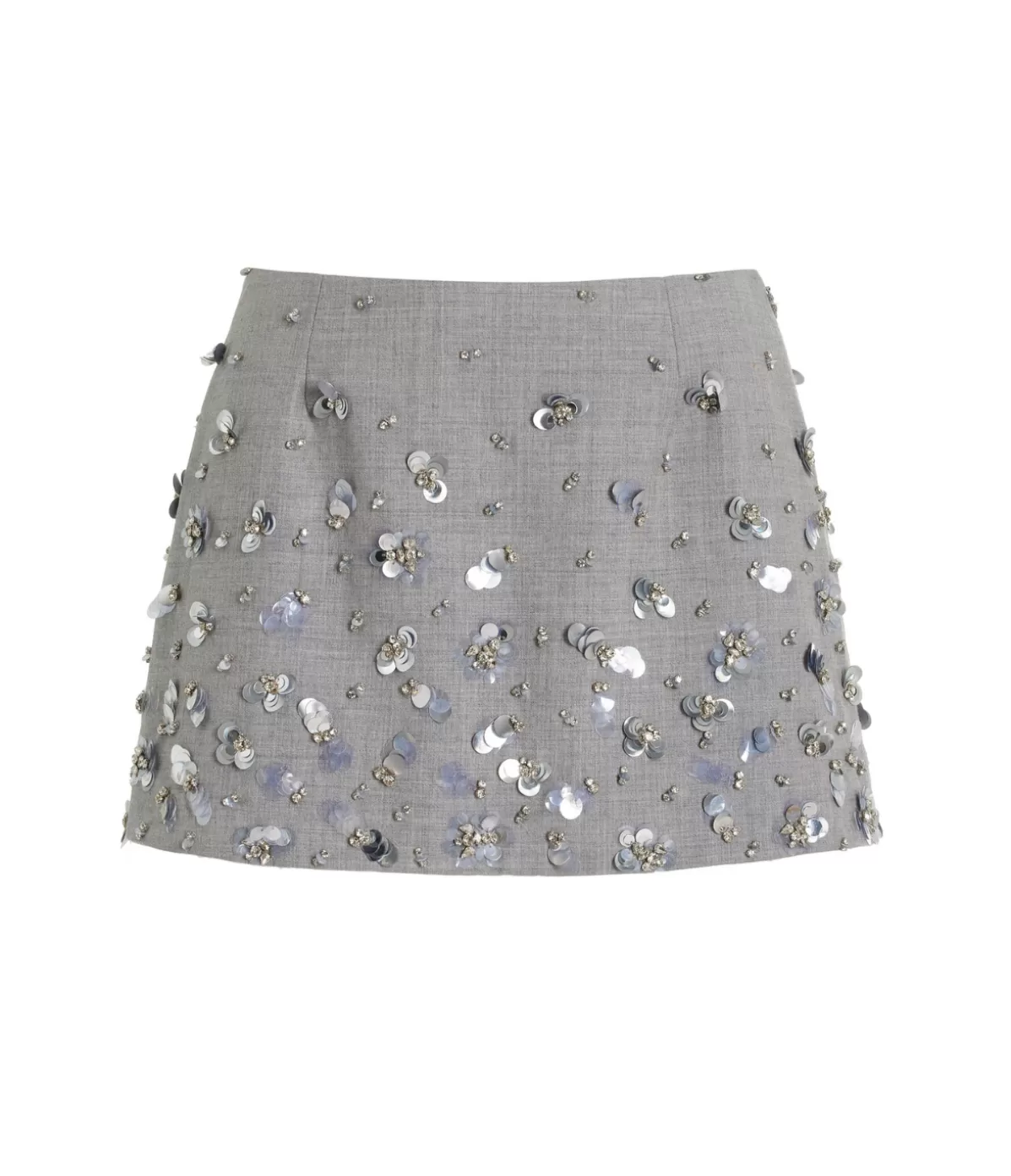 Simkhai Larissa Embelished Mini Skirt in Heather Gray New