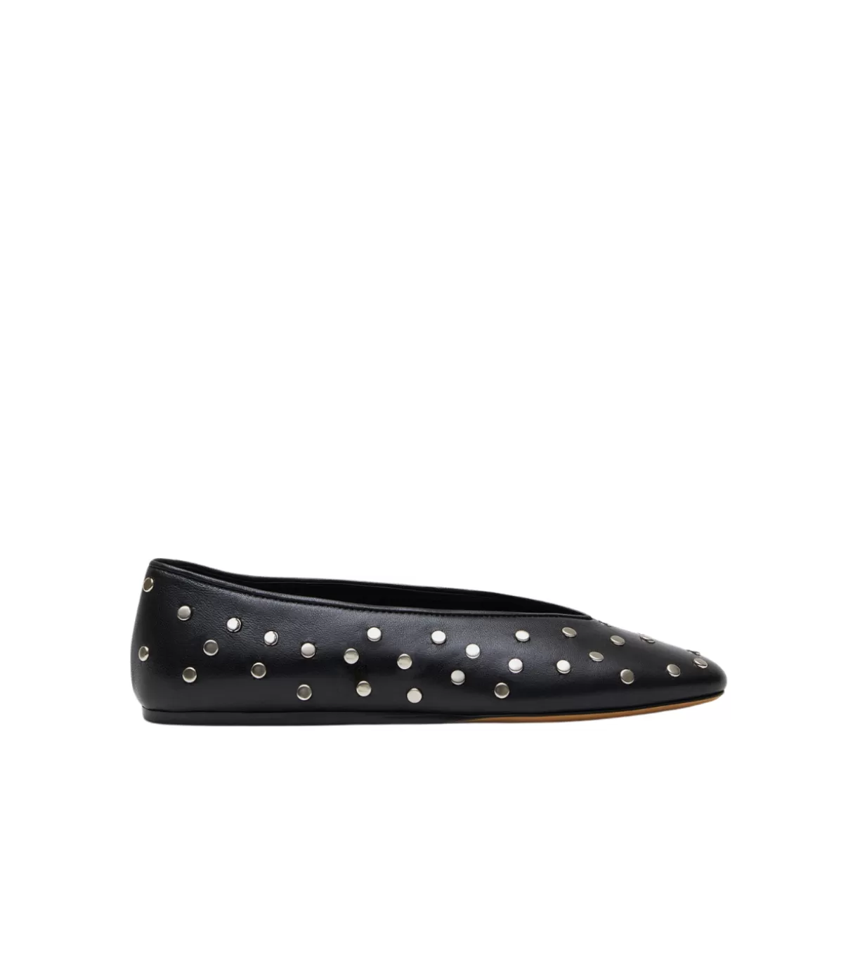 Le Monde Beryl Leather Studded Slippers in Black Cheap