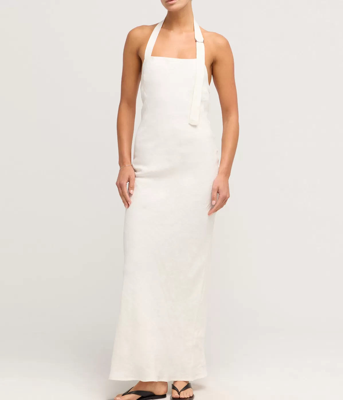 St Agni Linen Bias Maxi Dress in Ivory Best