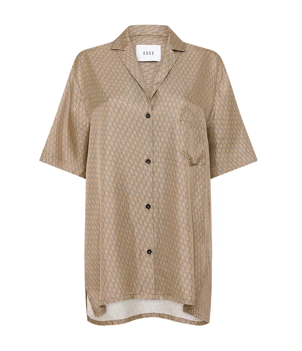 Esse Studios Linka Short Sleeve Silk Shirt in Golden Linka Fashion