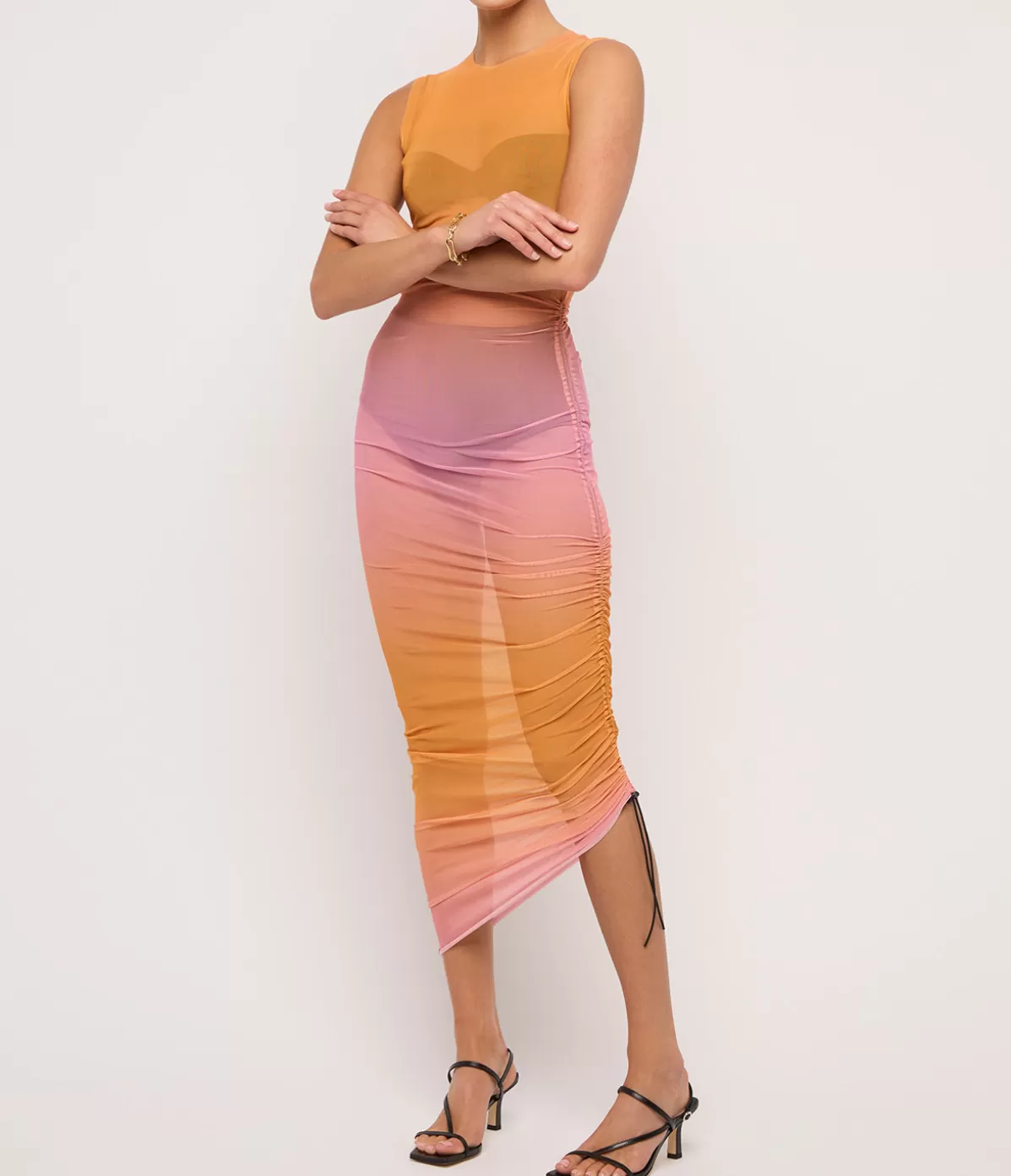 Louisa Ballou Long Heatwave Mesh Dress in Fianchetto Online