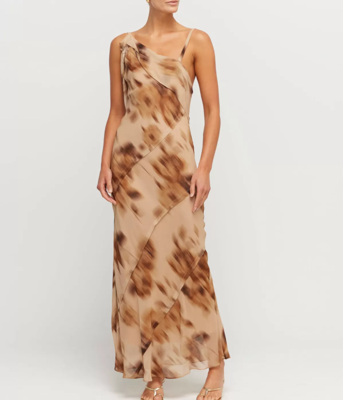 Lee Mathews Lori Slip Dress in Hazelnut Hot