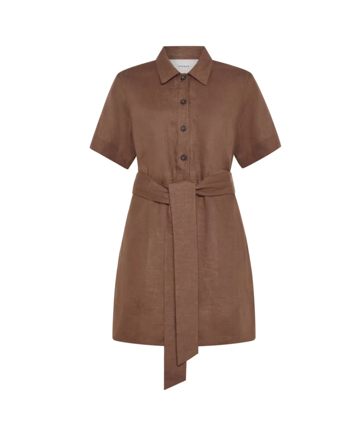 Asceno Lucca Linen Dress in Sepia Cheap