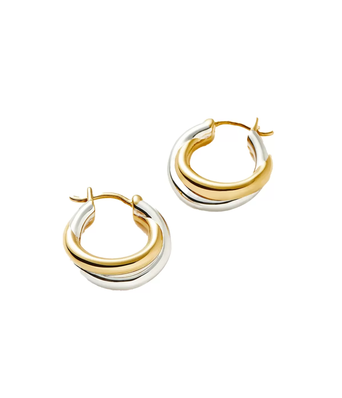 Missoma Lucy Williams X Mini Entwine Mixed Metal Hoops New