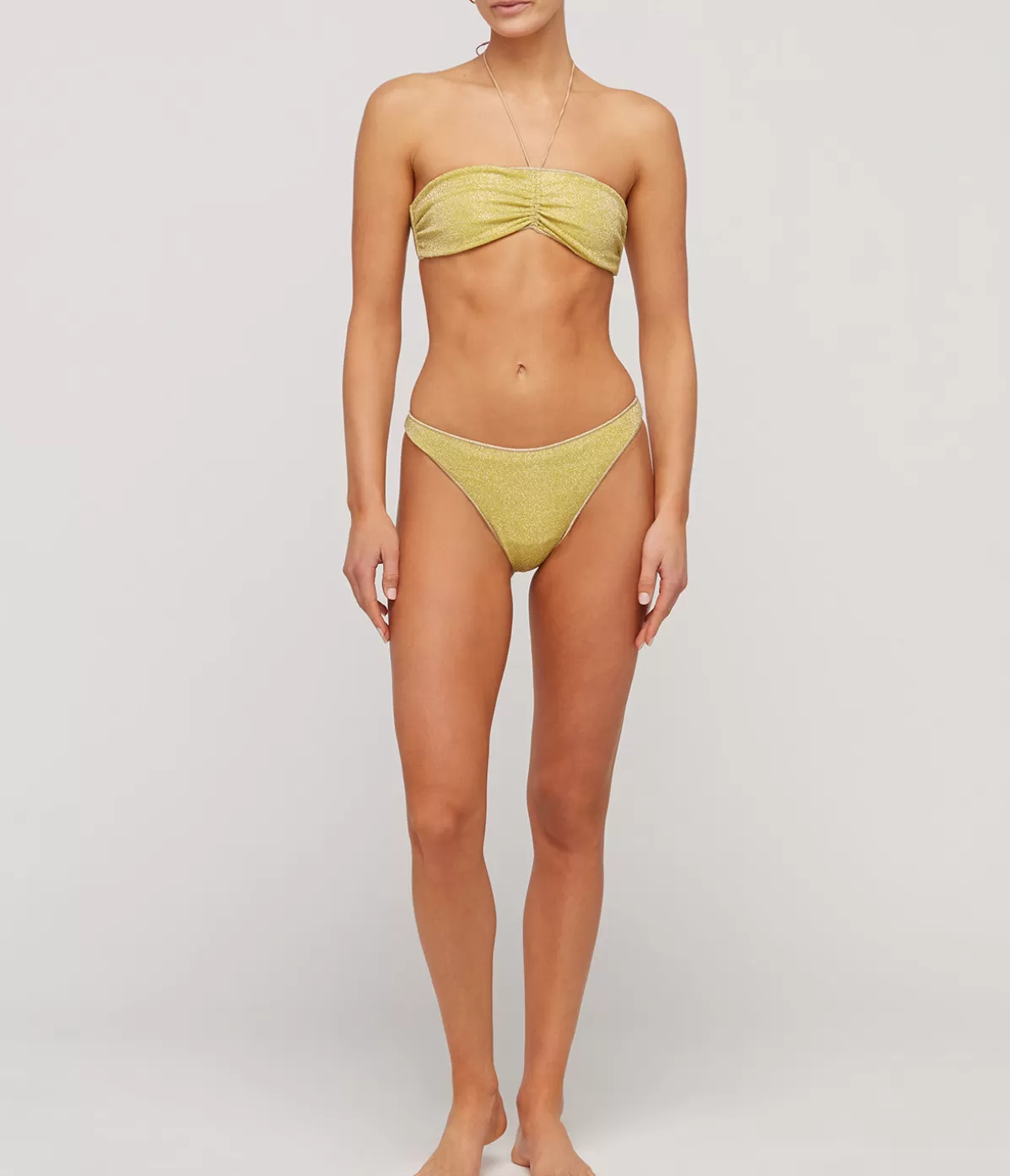 Oseree Lumiere Bandeau Bikini in Citron Cheap