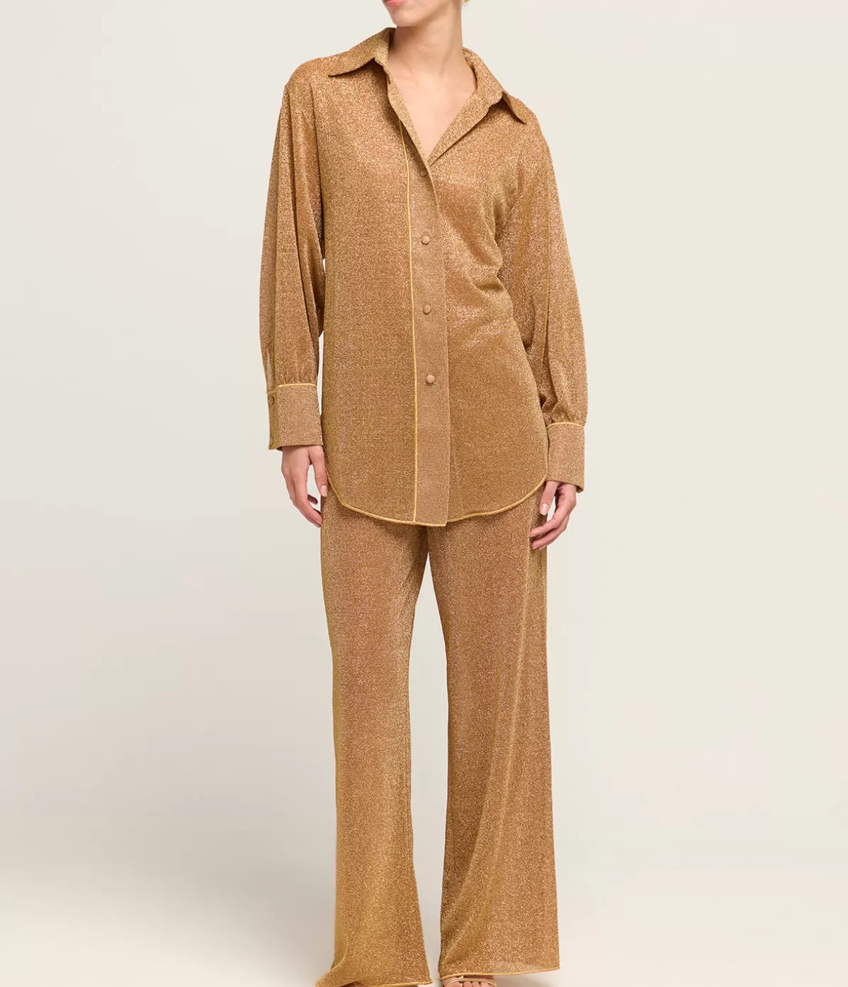 Oseree Lumiere Long Sleeve Shirt in Toffee Clearance