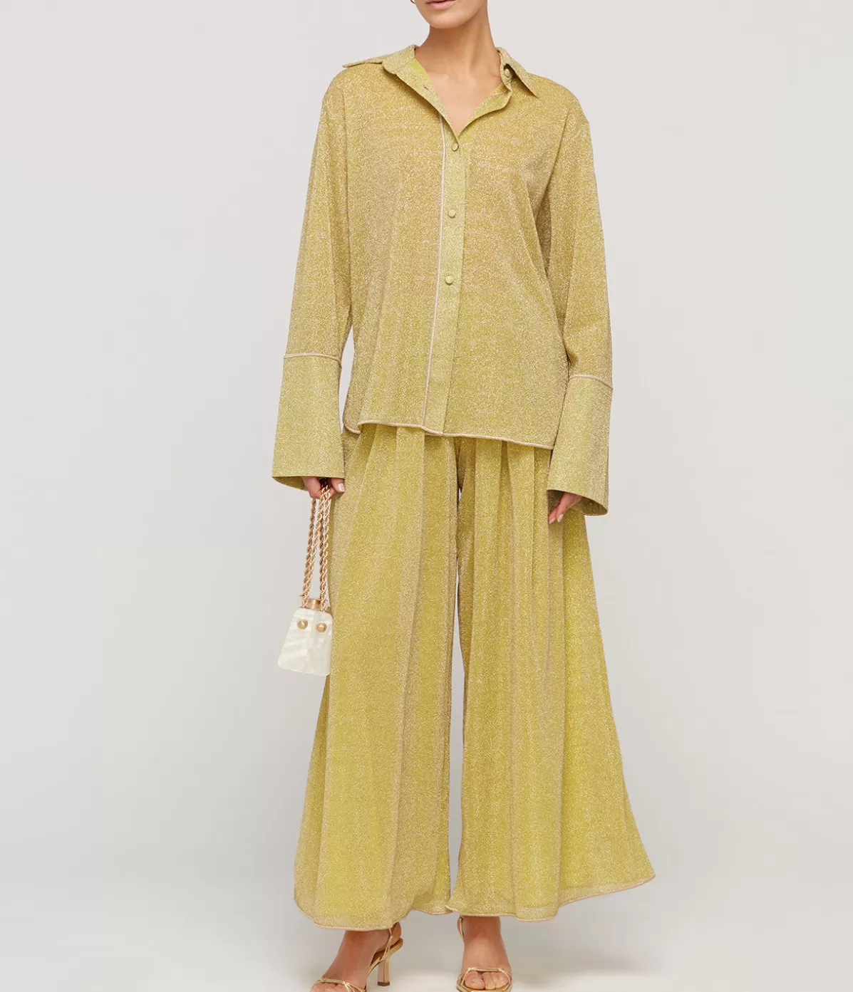 Oseree Lumiere Wide Leg Pants in Citron Best