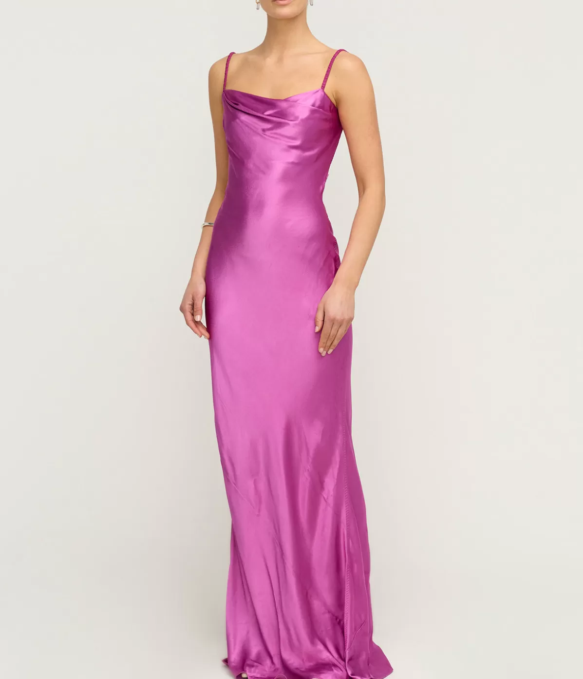 Anna October Luna Cowl Neck Maxi Dress in Magenta New