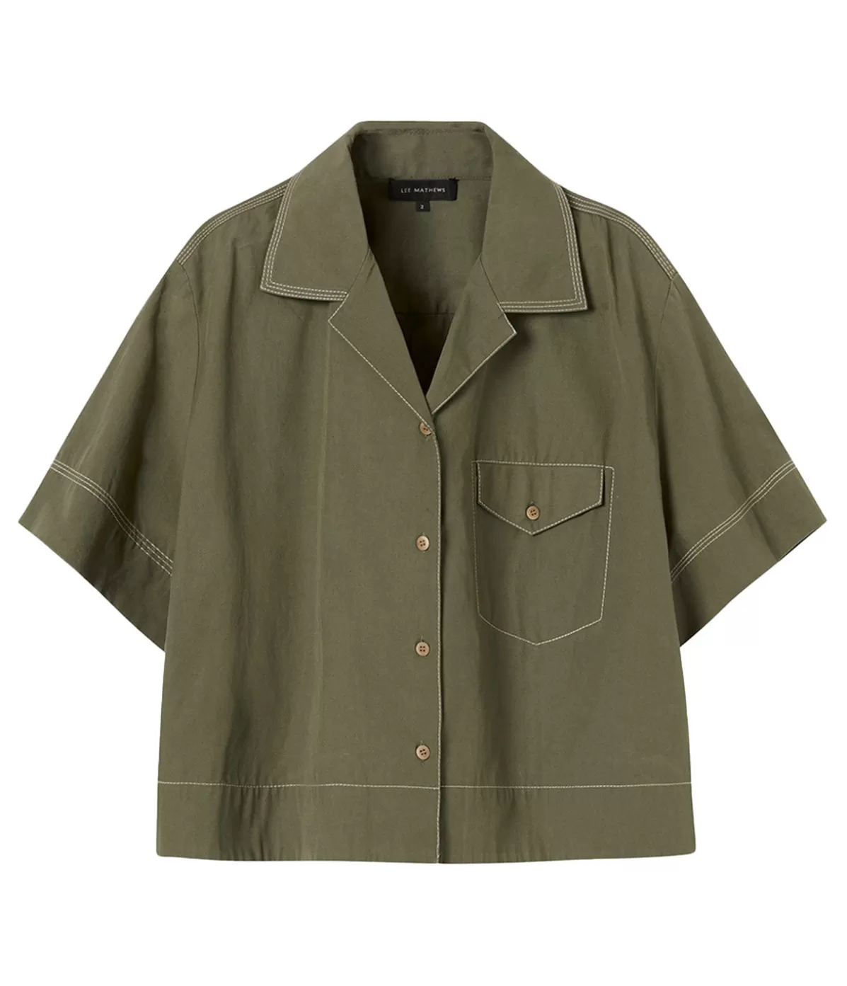 Lee Mathews Maddy Short Sleeve Shirt in Khaki Hot