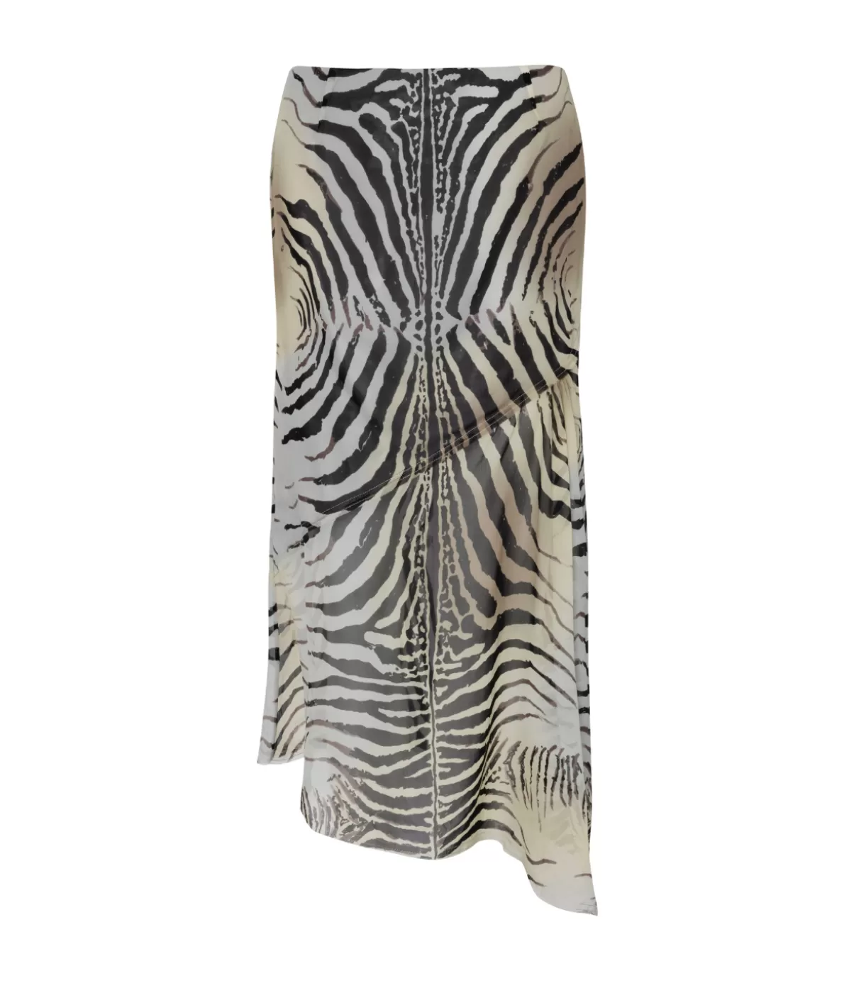 Paris Georgia Mae Zebra Silk Skirt in Black and Grey Zebra Best