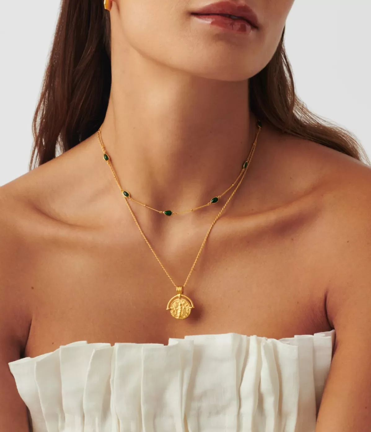 Missoma Magma Gemstone Charm Choker in Gold Hot