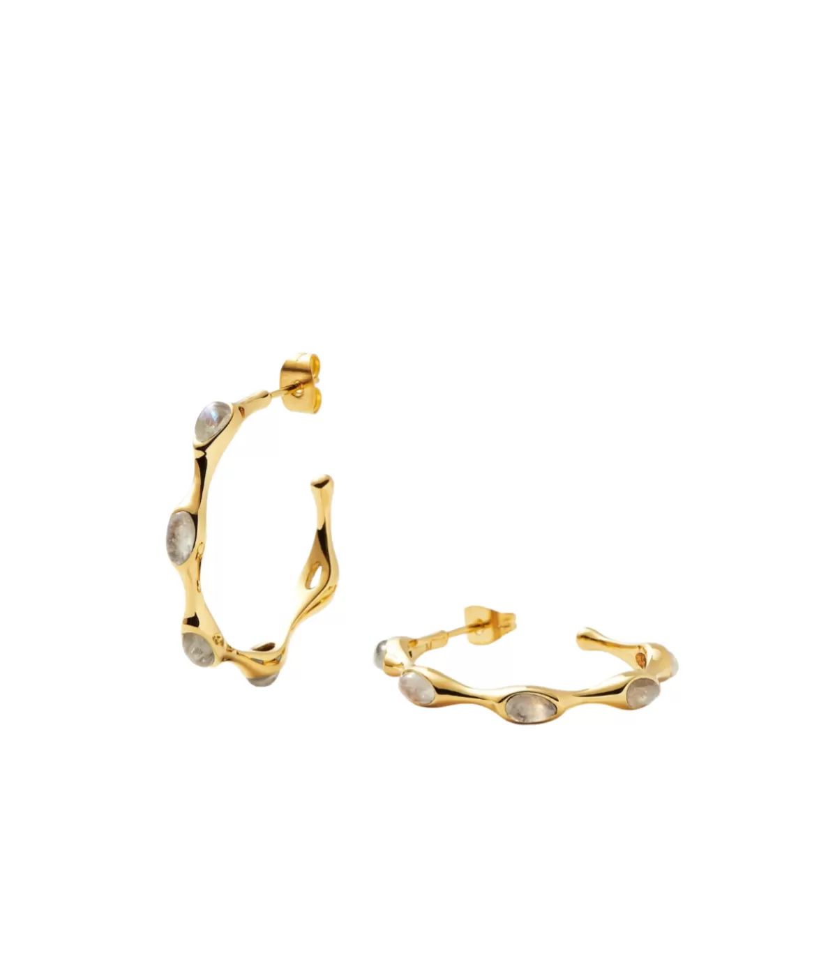 Missoma Magma Gemstone Large Hoop Earrings in Gold Fashion