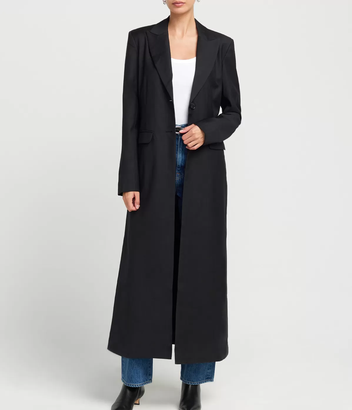 Friends with Frank Margot Wool Blend Blazer Coat in Black Fashion