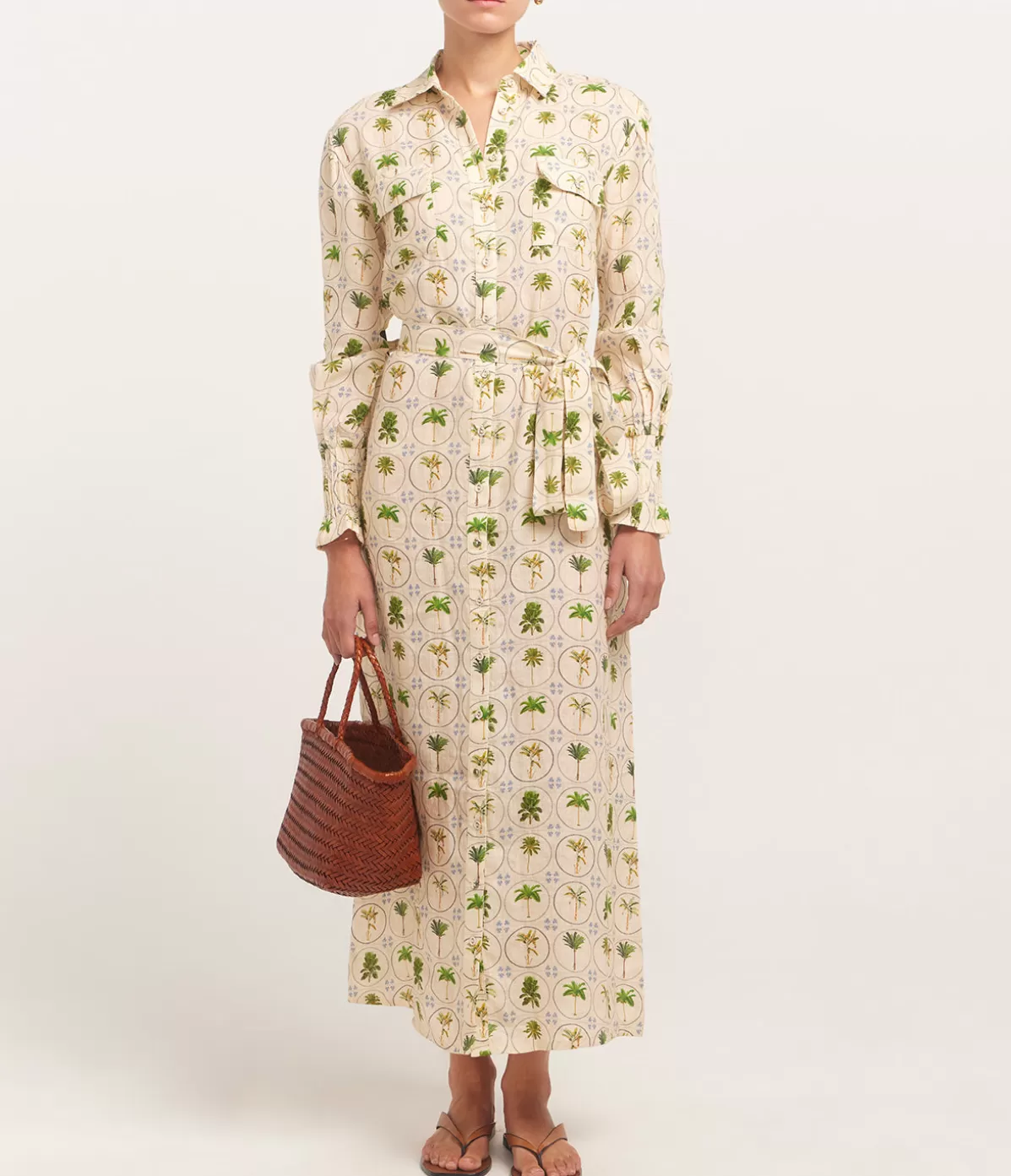 Palm Noosa Marigold Dress in Tropical Palms Hot