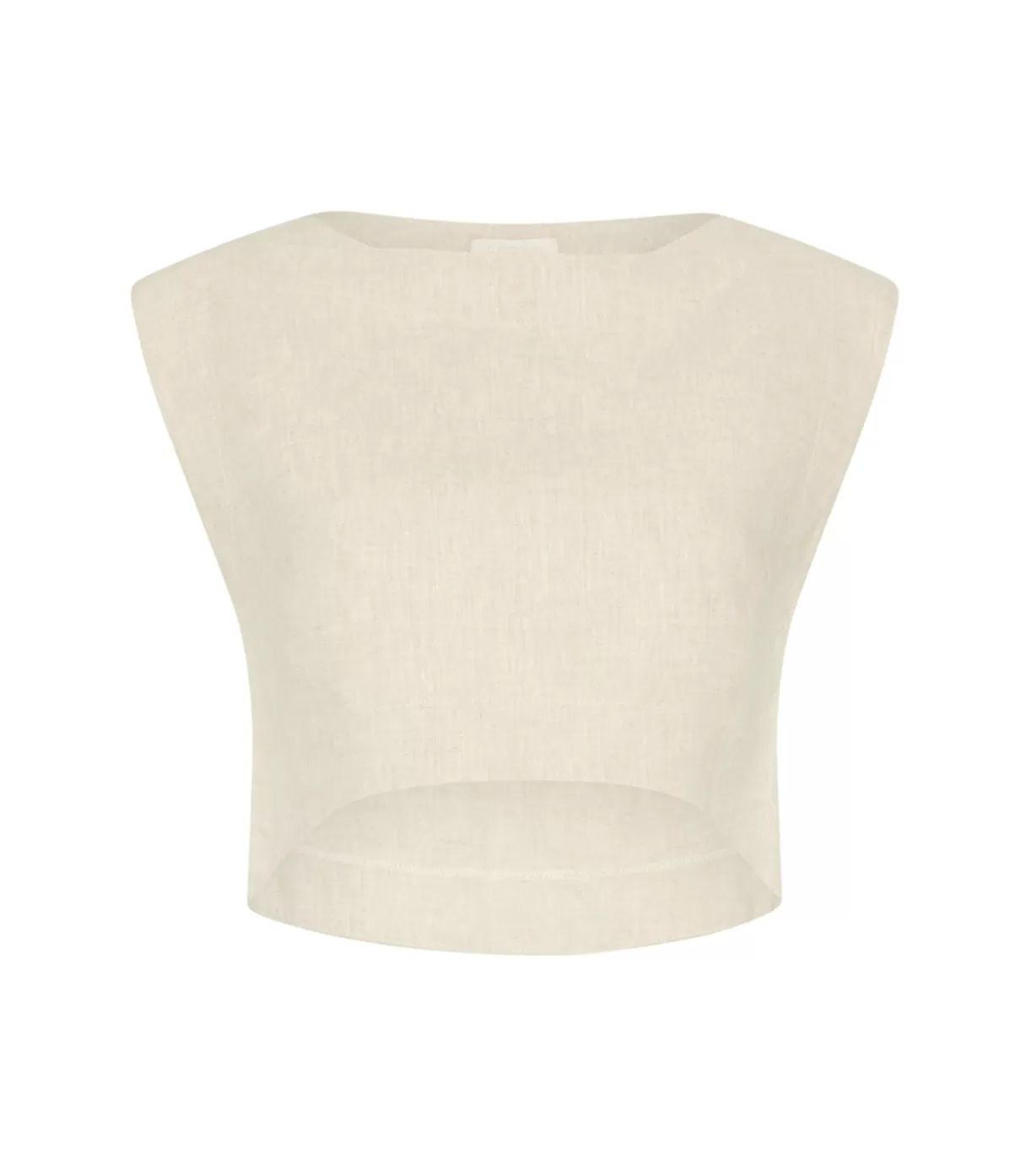 Posse Martina Linen Crop Top in Natural Discount