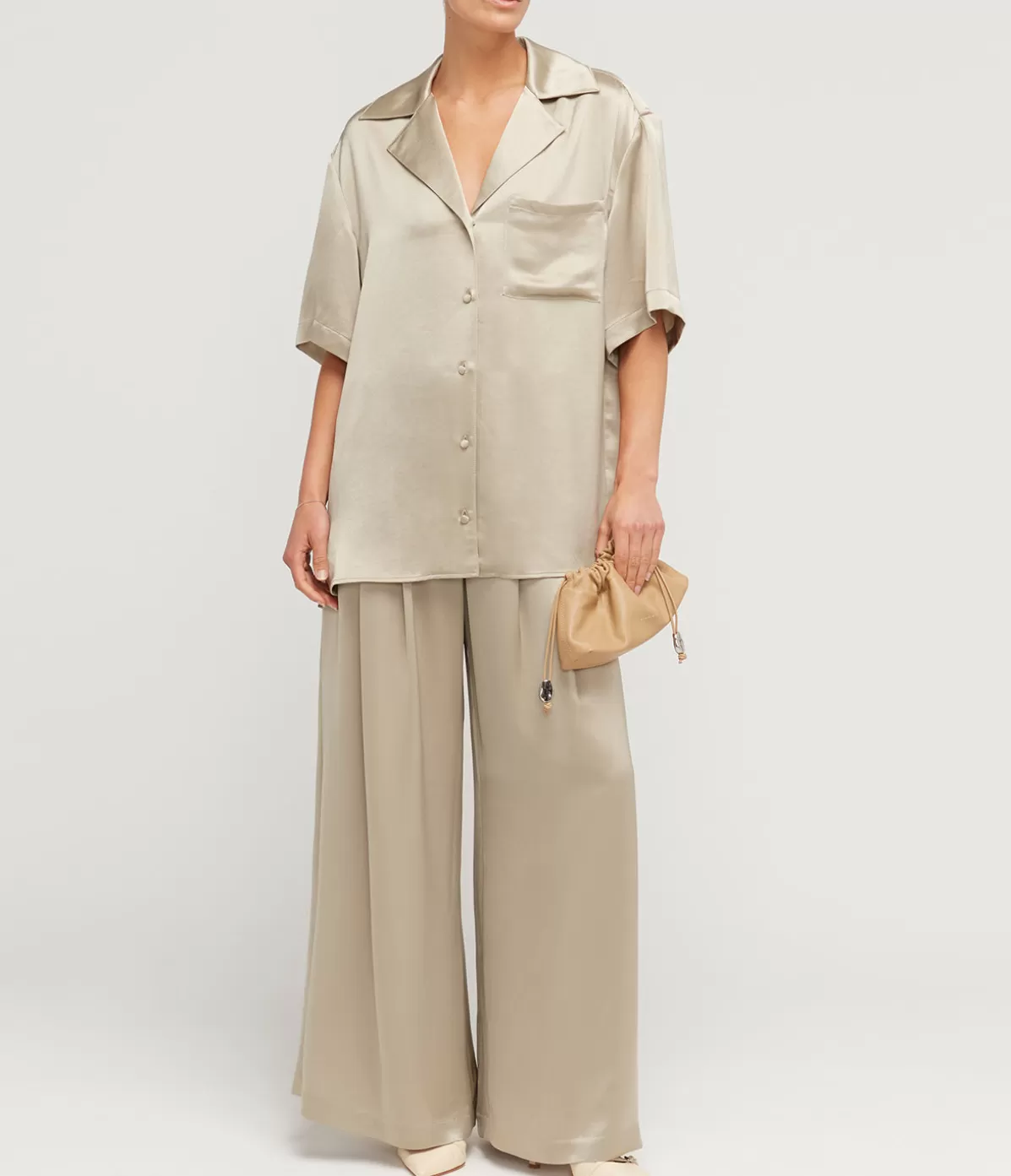 Anna Quan Mason Relaxed Shirt in Taupe Cheap