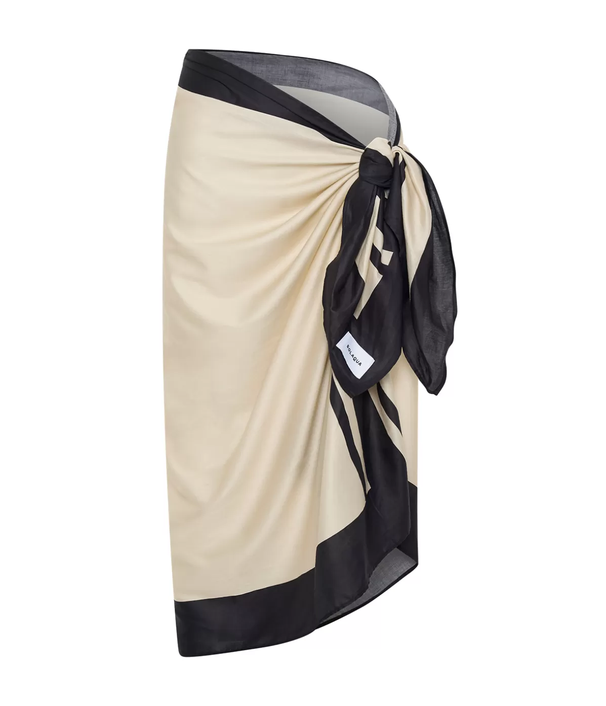 Solaqua Mathise Sarong in Ecru and Noir Stripe Best Sale