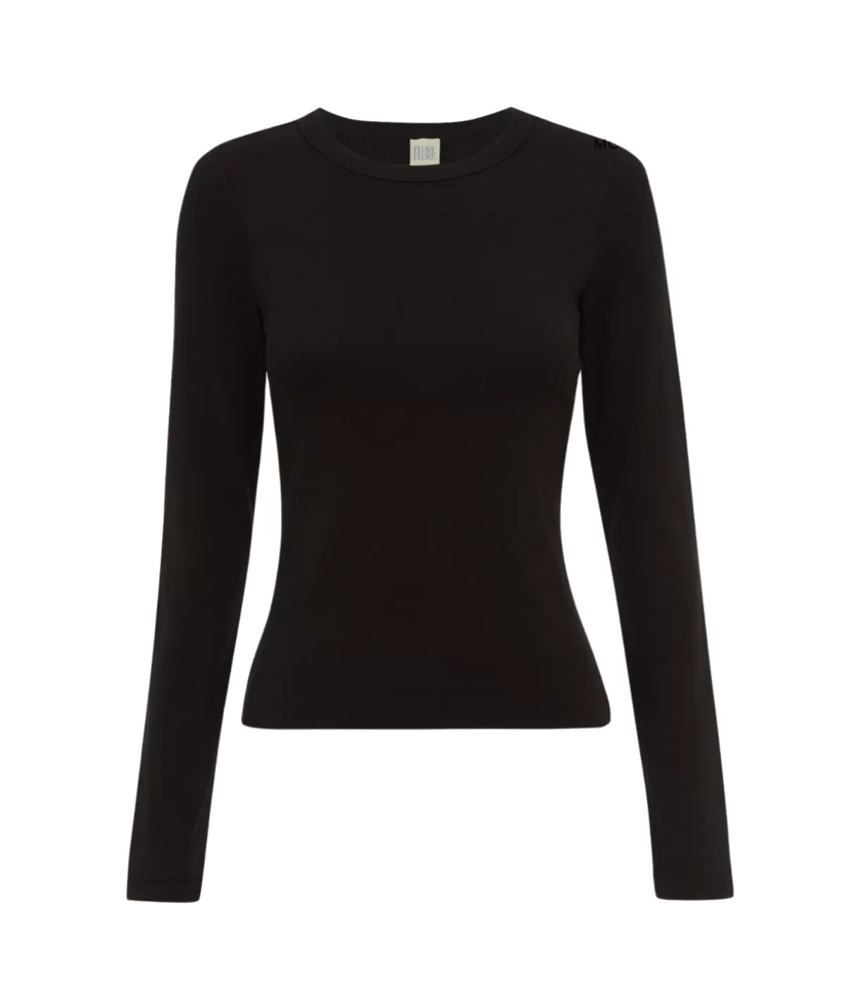 Flore Flore Max Fitted Long Sleeve Tee in Black Flash Sale