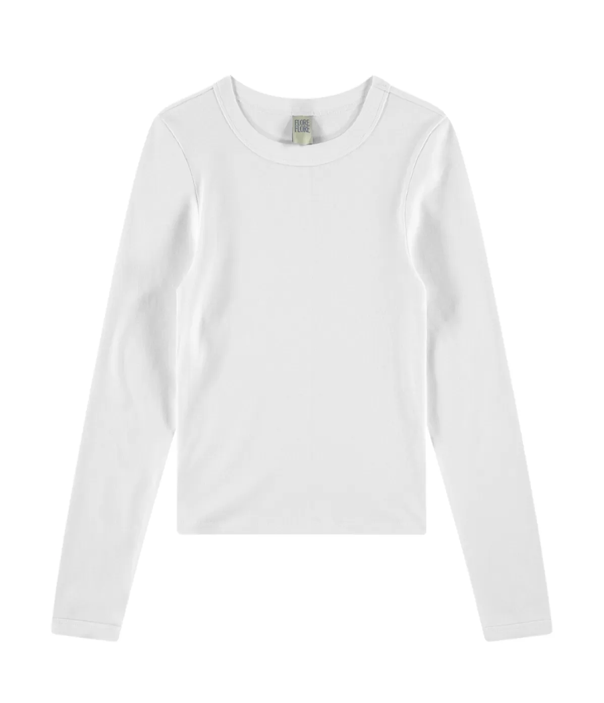 Flore Flore Max Fitted Long Sleeve Tee in White Flash Sale