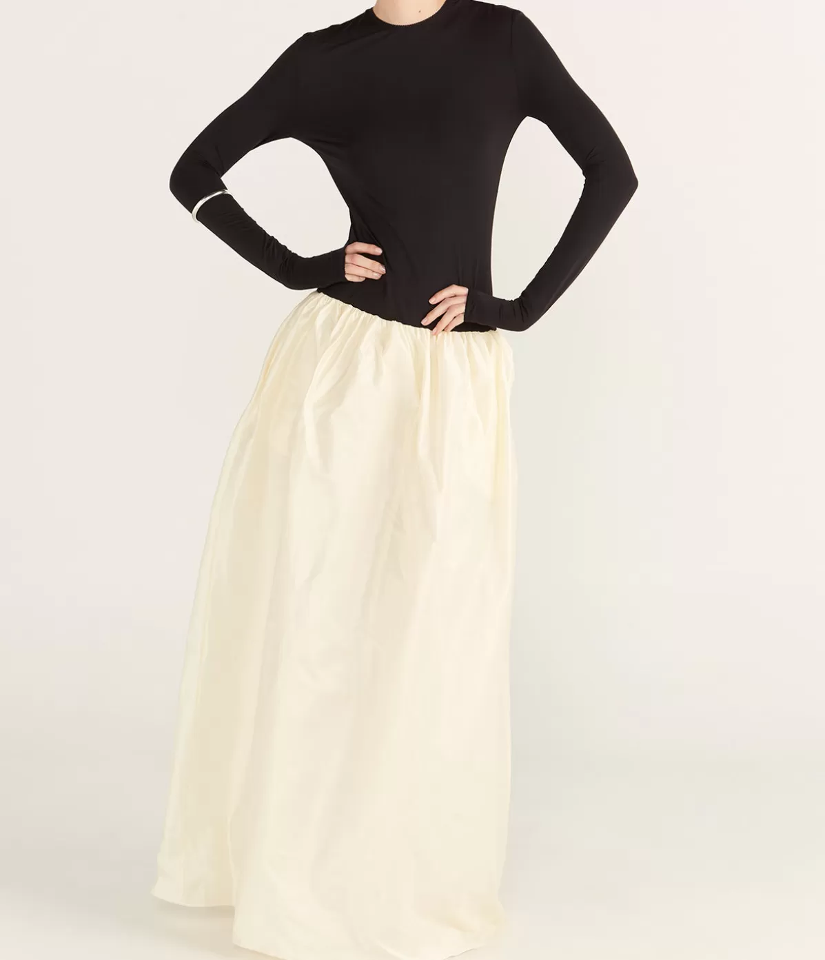 Anna October Meringue Maxi Dress in Black and Ivory Best