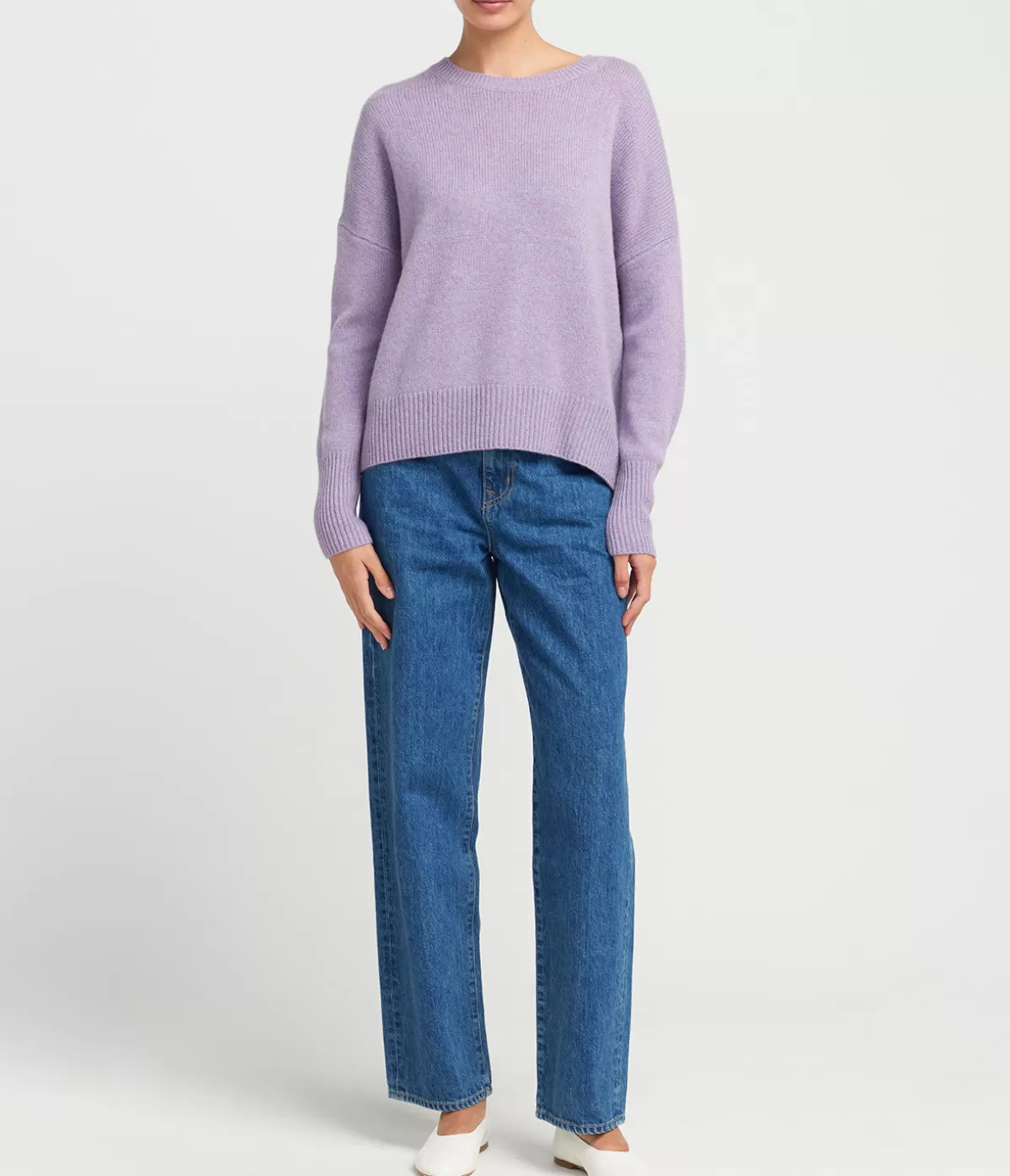 Lisa Yang Mila Round Neck Sweater in Iris Melange Online